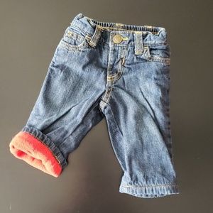 Baby fleece lined jeans.